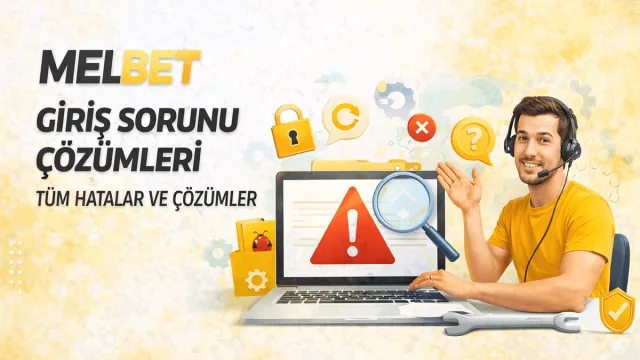 Melbet giriş sorunu hata mesajı ve çözüm adımları görseli